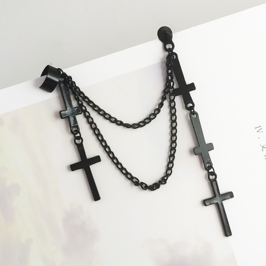 Geometric natural cross earrings alloy plating earrings - Shop at LoveMi