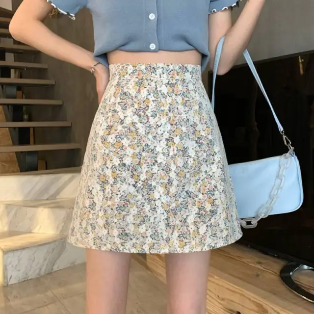Women's Summer High Waist Bag Hip A line Skirt Pink - Shop at LoveMi