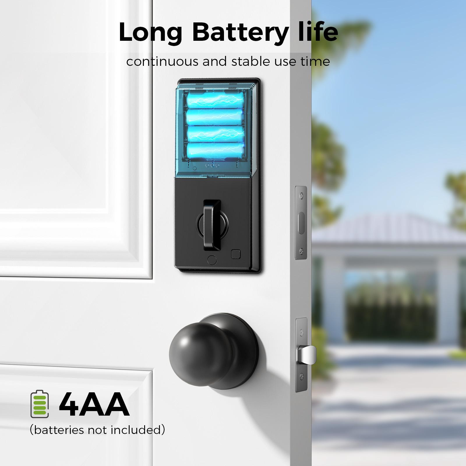 Keyless Entry Door Lock With Handle App-Controlled Front Door Lock Set With Keypad  Auto-Lock & One-Touch Locking  Anti-Peep Code Feature  Easy Installation — foto 4