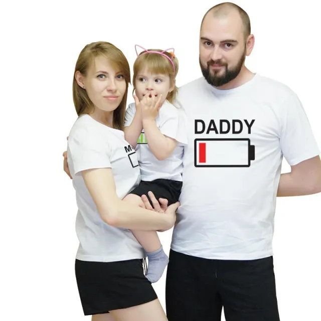 Fast selling parent child short sleeve T shirt White - Shop at LoveMi