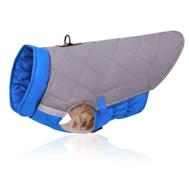 New Style Pet Clothes Reflective Warm Cotton Padded Coat Grey Blue - Shop at LoveMi