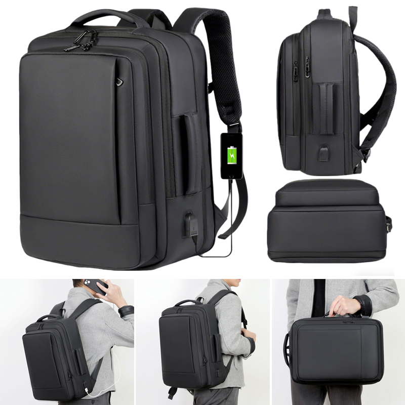16 Inch Laptop Backpack Waterproof USB Rucksack Large Briefcase Travel Luggage Bag