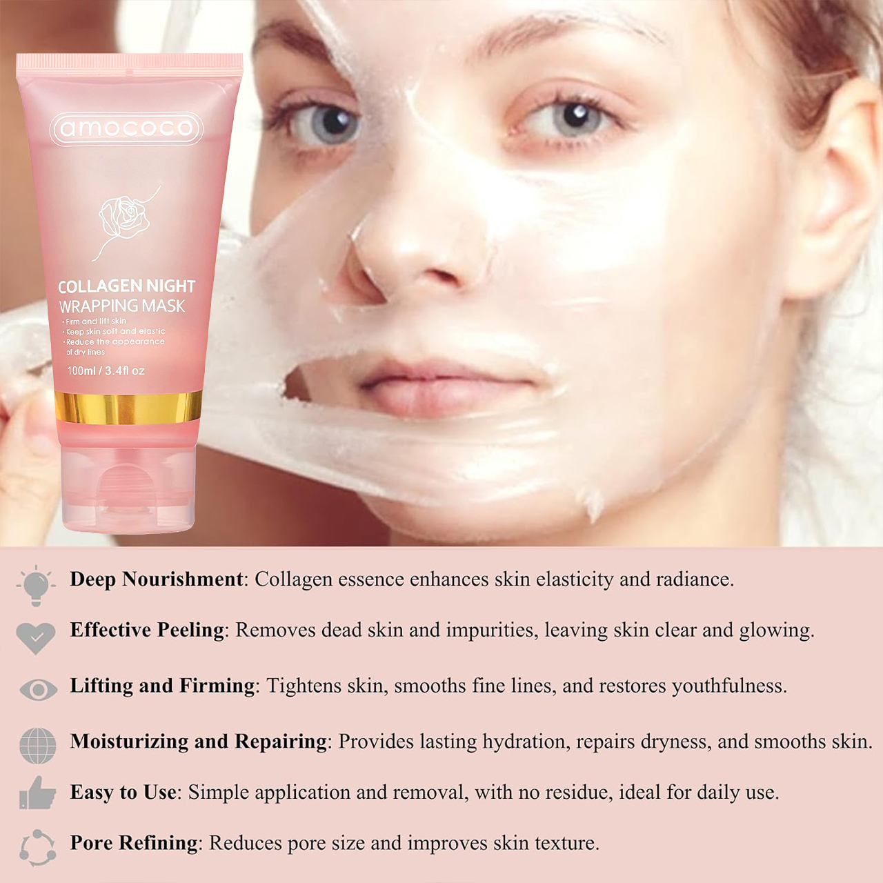 Only Supports Self Pickup With Waybill Collagen Night Wrapping Mask Firm & Lift... 9