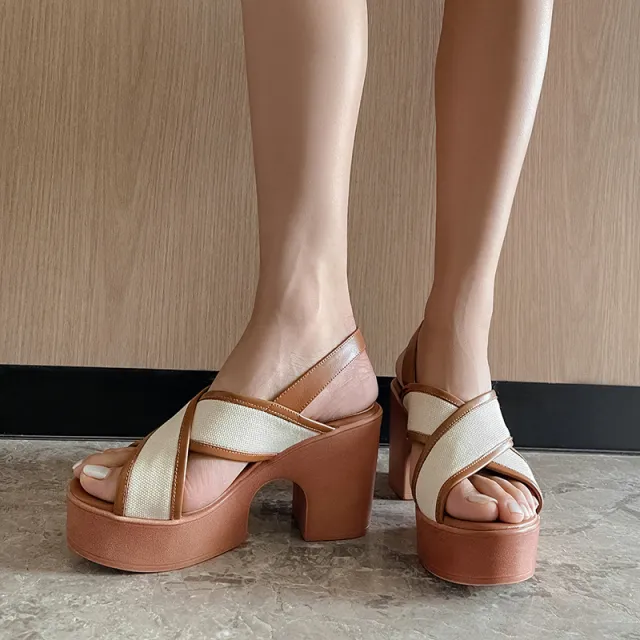 New Arrivals Of Women's Platform Shoes With Thick Soles Brown - Shop at LoveMi