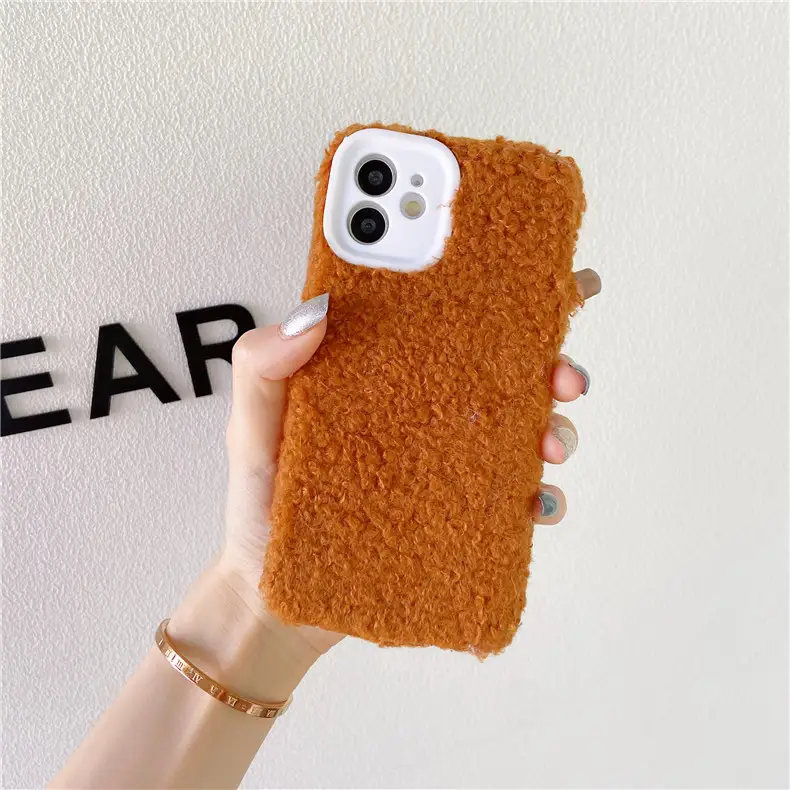 Lamb Plush Silicone Fine Hole Phone Case
