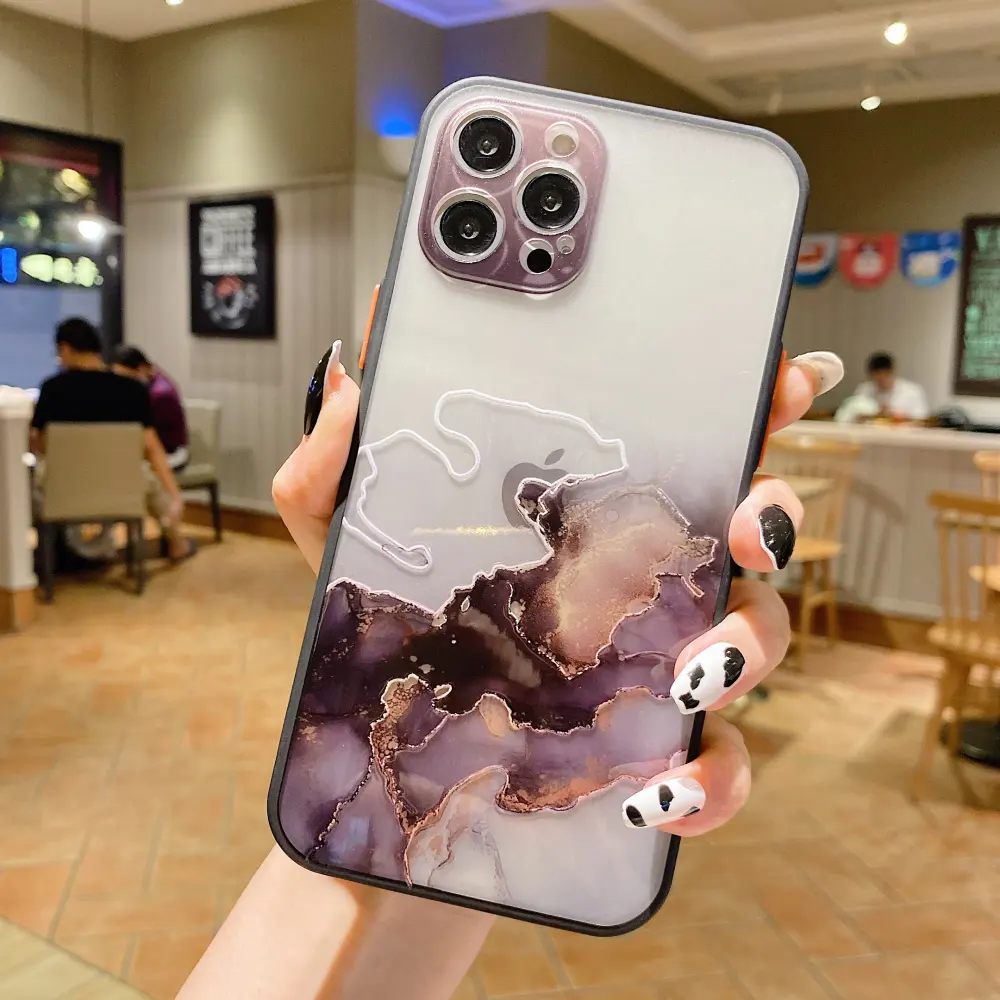 Watercolor Shell Print Skin Feeling Contrast Color Precision Hole