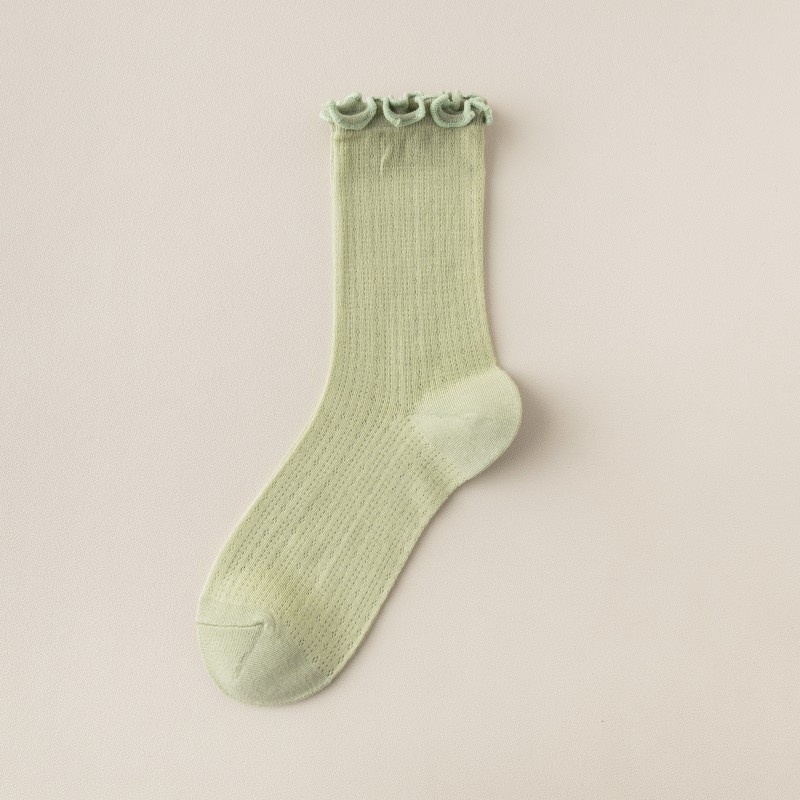 Summer Socks For Children Fungal Edge Thin Mesh Loose Mouth Stacked Breathable Middle Tube Socks thumbnail 3