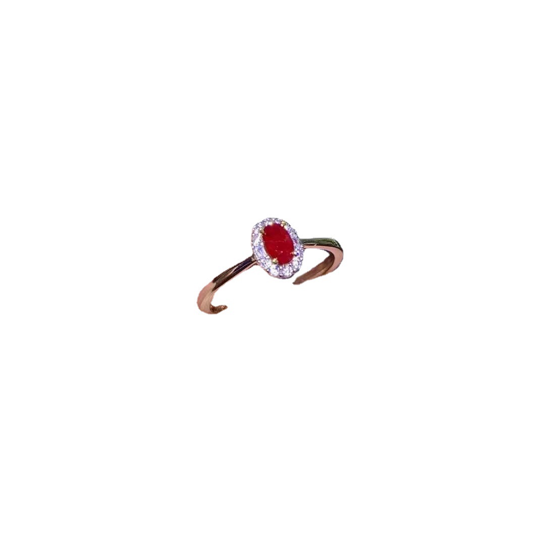 Title 3, Natural Pigeon Blood Ruby Ring 925 Silver