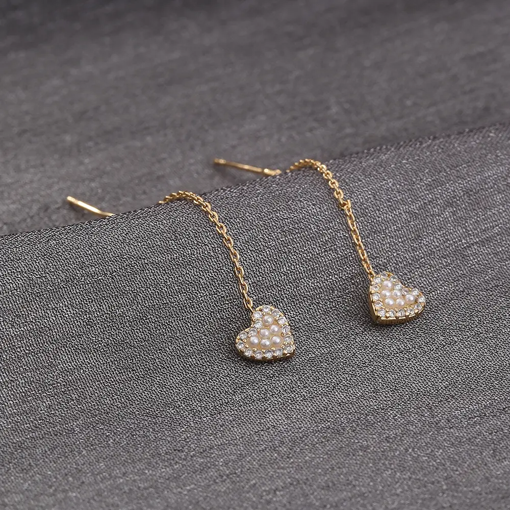 The Star Raises The Ear Hole Earline Feminine Temperament Sterling Silver Earrings Long Section Small Drop Sterling Silver Super Fairy Temperament Design Feelin
