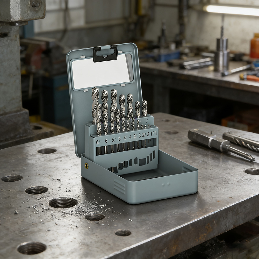 19Pcs HSS Drill Bit Set For Metal, Wood, Plastic With Case 1mm-10mm Bits Hi-Spec