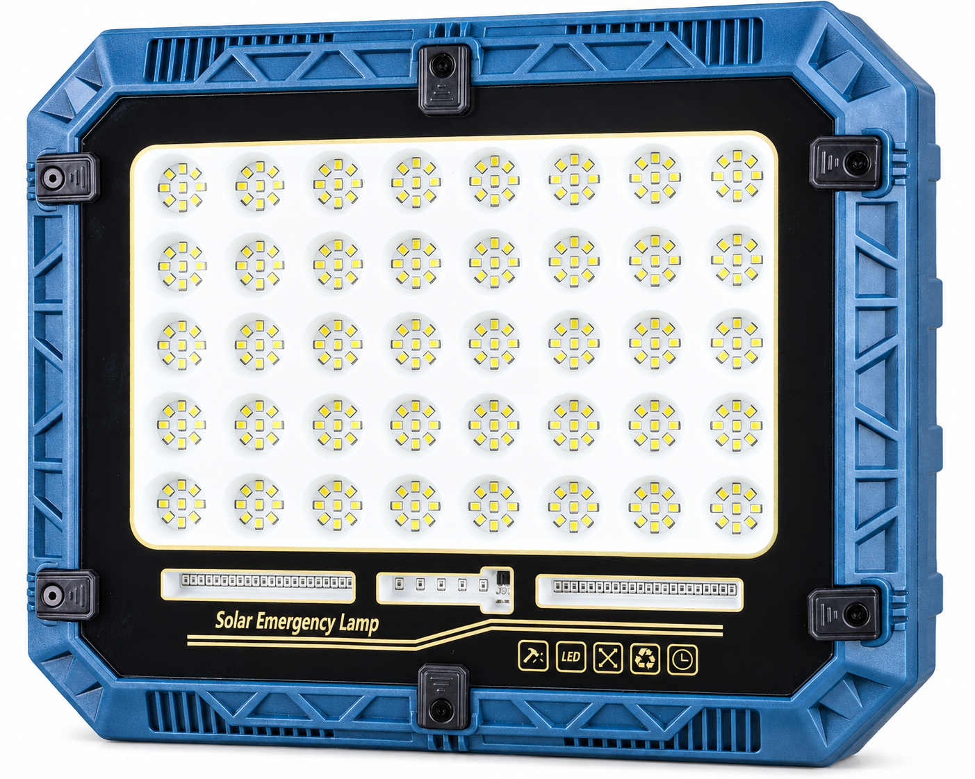 Solar Powered Rechargeable Battery Display 18650 W8112 4 LED Safety Light OEM Lighting Factory Outdoor