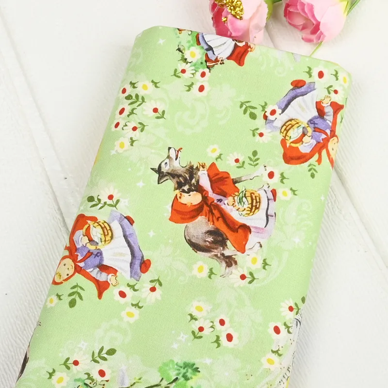 Plain Cotton Fairy Tale Print Fabric Handmade