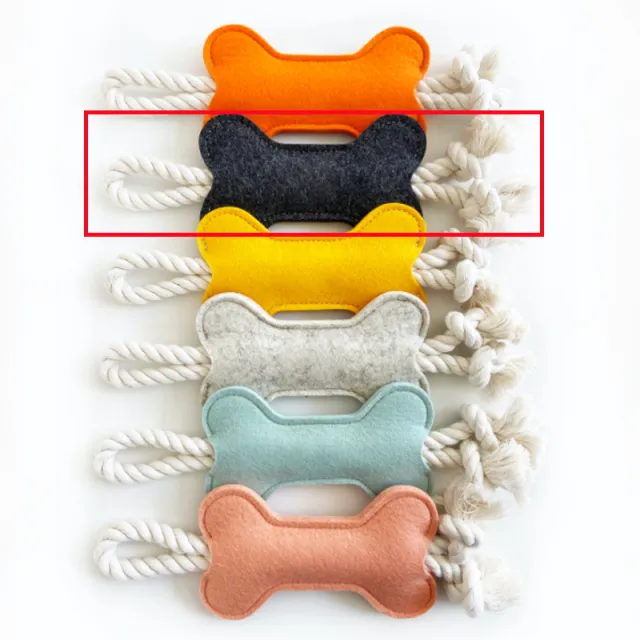 Pet Bone Shape Toy Creative Knot Felt Resistant To Bite Molars Black - Shop at LoveMi