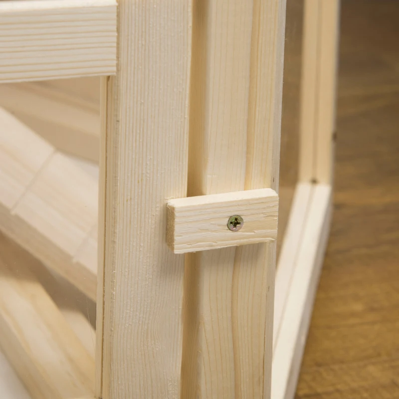 Wooden Large Hamster Cage Small Animal Exercise Play House 3 Tier With Tray, Seesaws, Water Bottle, Activity Center, Natural