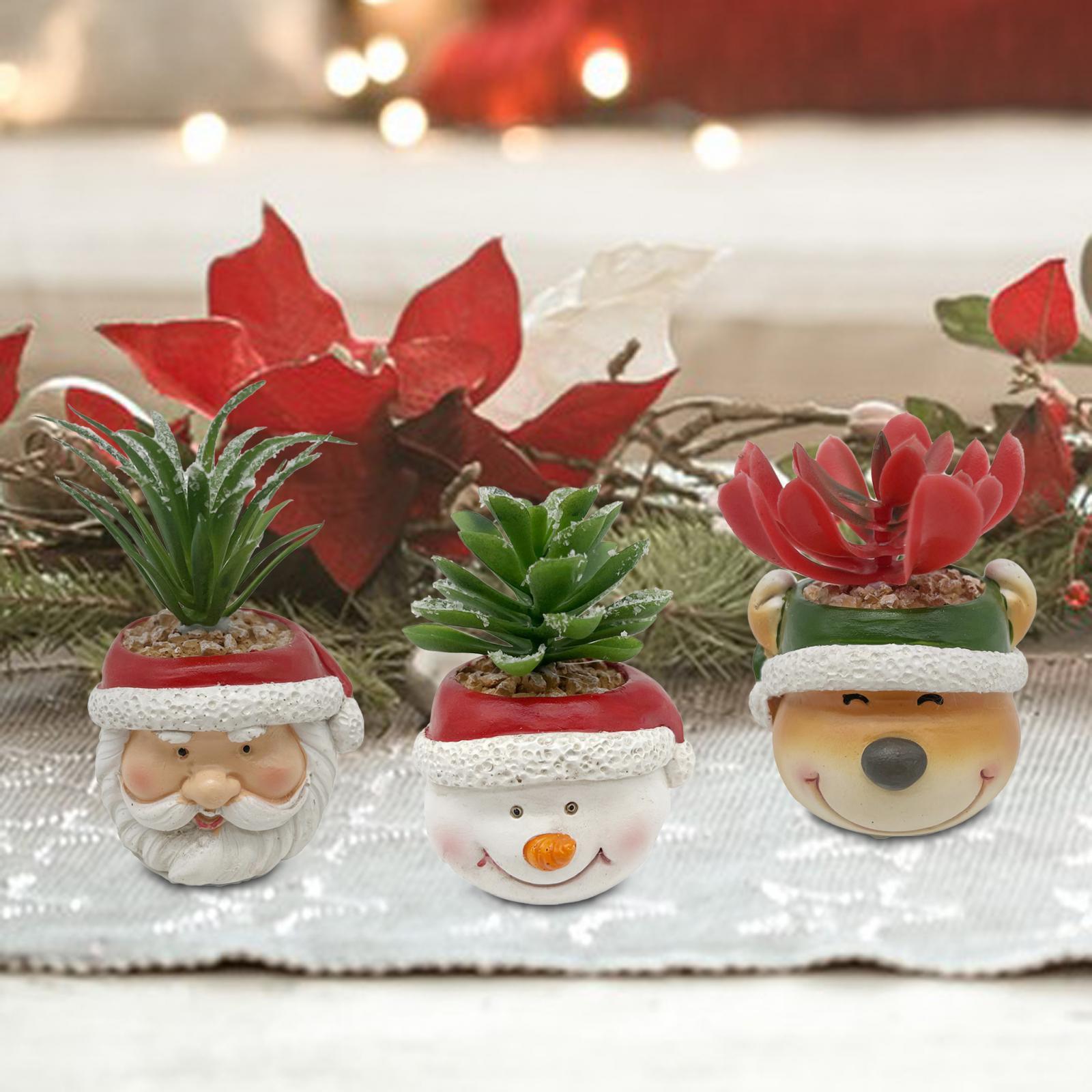 Title 5, Christmas Simulation Succulent Plant Pot Resin ...