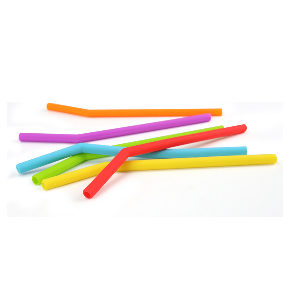 Title 3, 6-piece Super Soft Food Grade Silicone Straws Set