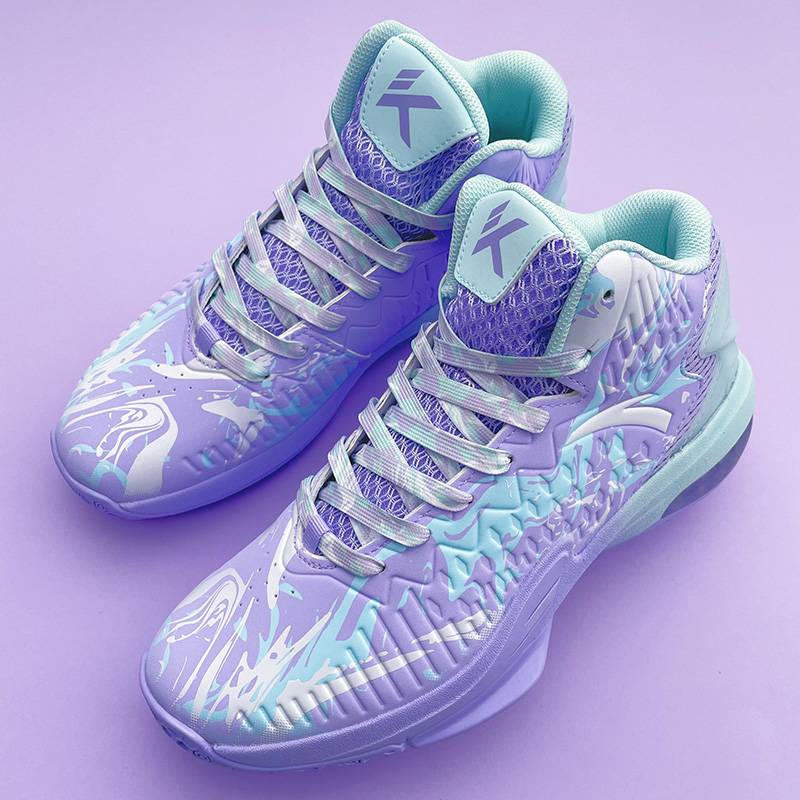 Purple And Blue Chinese Style Graffiti Shoelaces