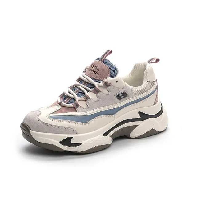 Autuspin Retro Flat Platform Sneakers Women Winter Autumn Cow Leather Breathable Cozy Casual Shoes Outdoor Trendy Footwear Pink - Shop at LoveMi