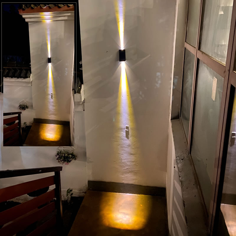 مصباح جداري شمسي خارجي مزدوج الرأس بسيط