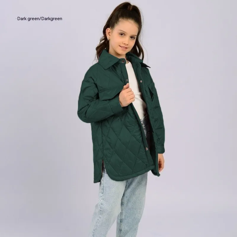 Workwear Loose Rhombus Cotton Clothing Cotton Coat Daughter - Green
