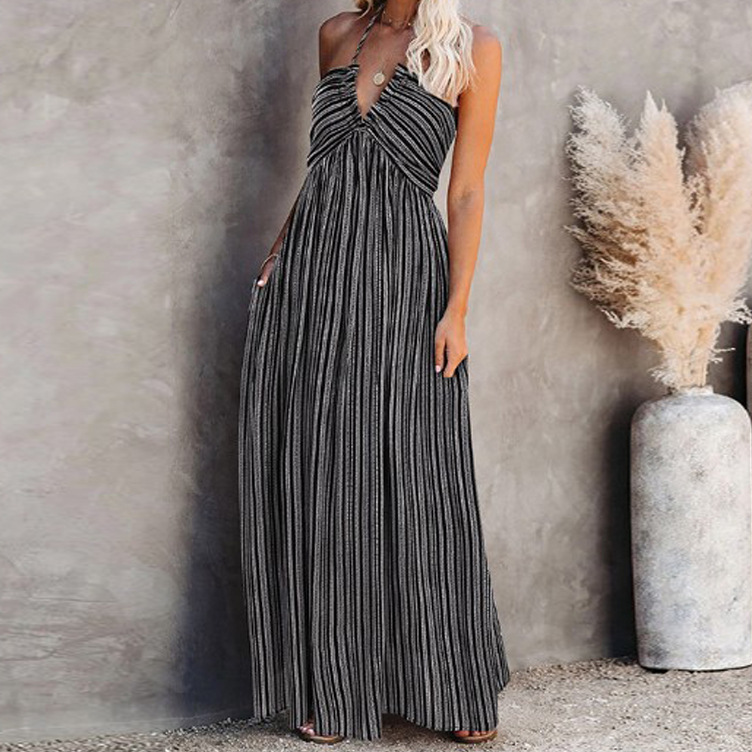 New style sling wrapped chest long dress