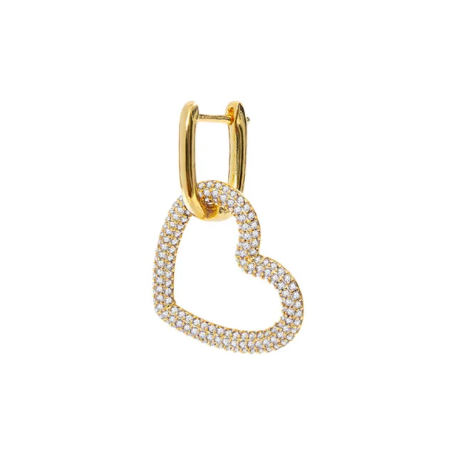 European And American Small Fragrance INS Fashion Heart shaped Earrings Full Of Diamonds White - Shop at LoveMi