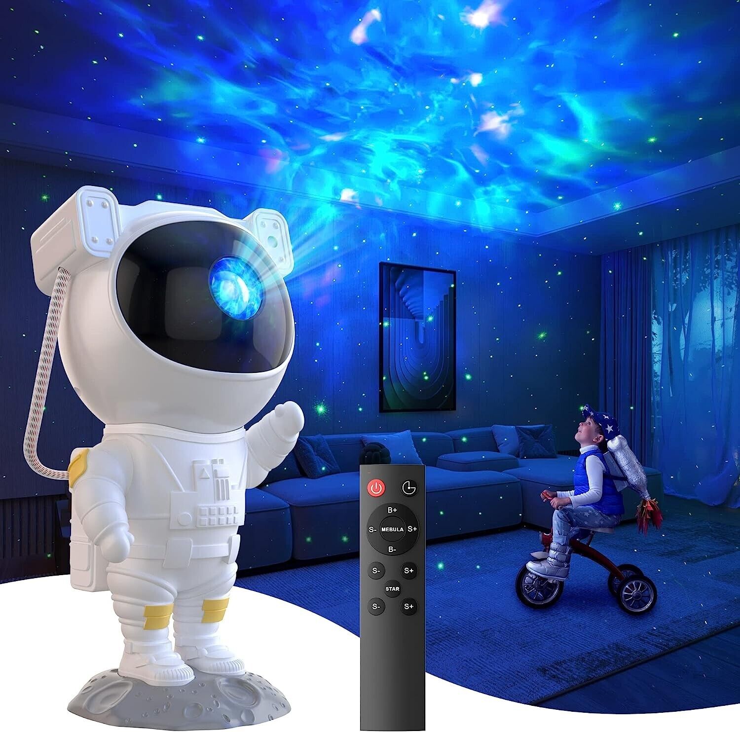 Astronaut Projector Galaxy Night Light With Remote - Kids decor lighting - Picture 11 of 11