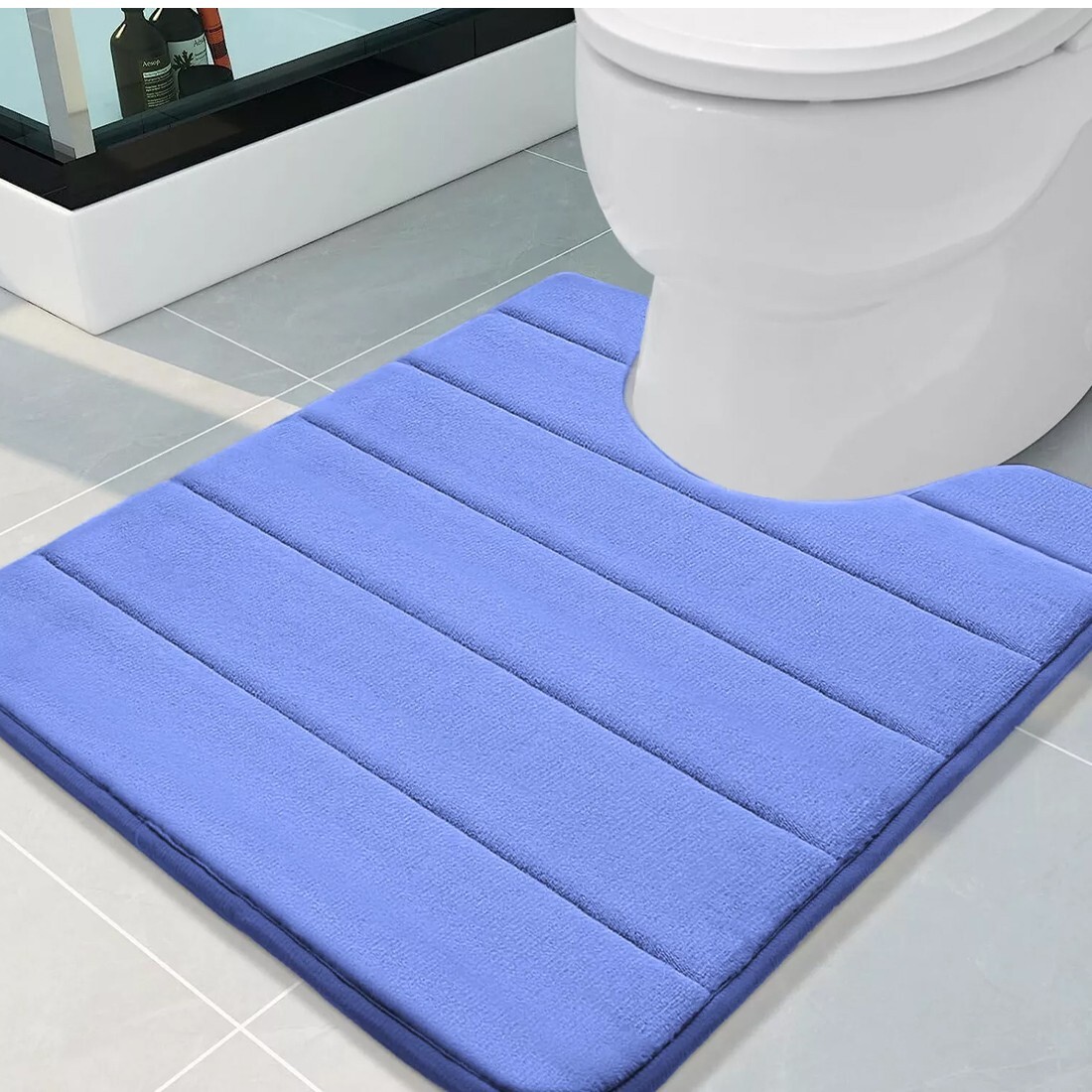 MEMORY FOAM BATH MAT PEDESTAL SET NON SLIP TOILET BATHROOM CONTOUR RUGS 3 PIECE — image 10