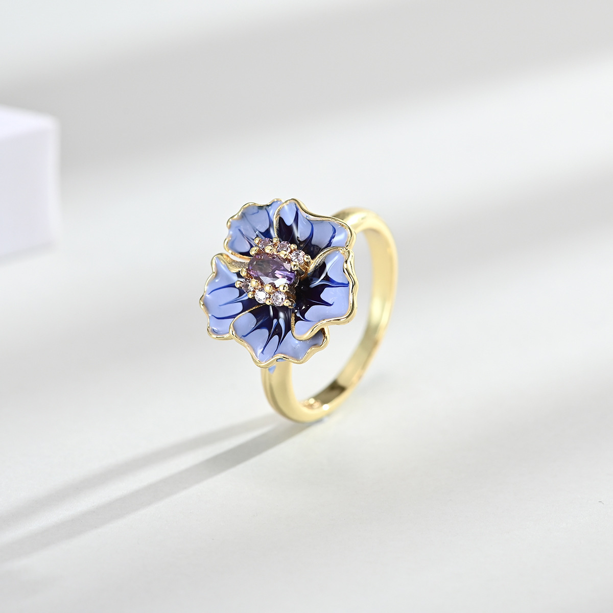 Title 3, 18k Flower Drop Glue Ring. Achieve perfect eyel...