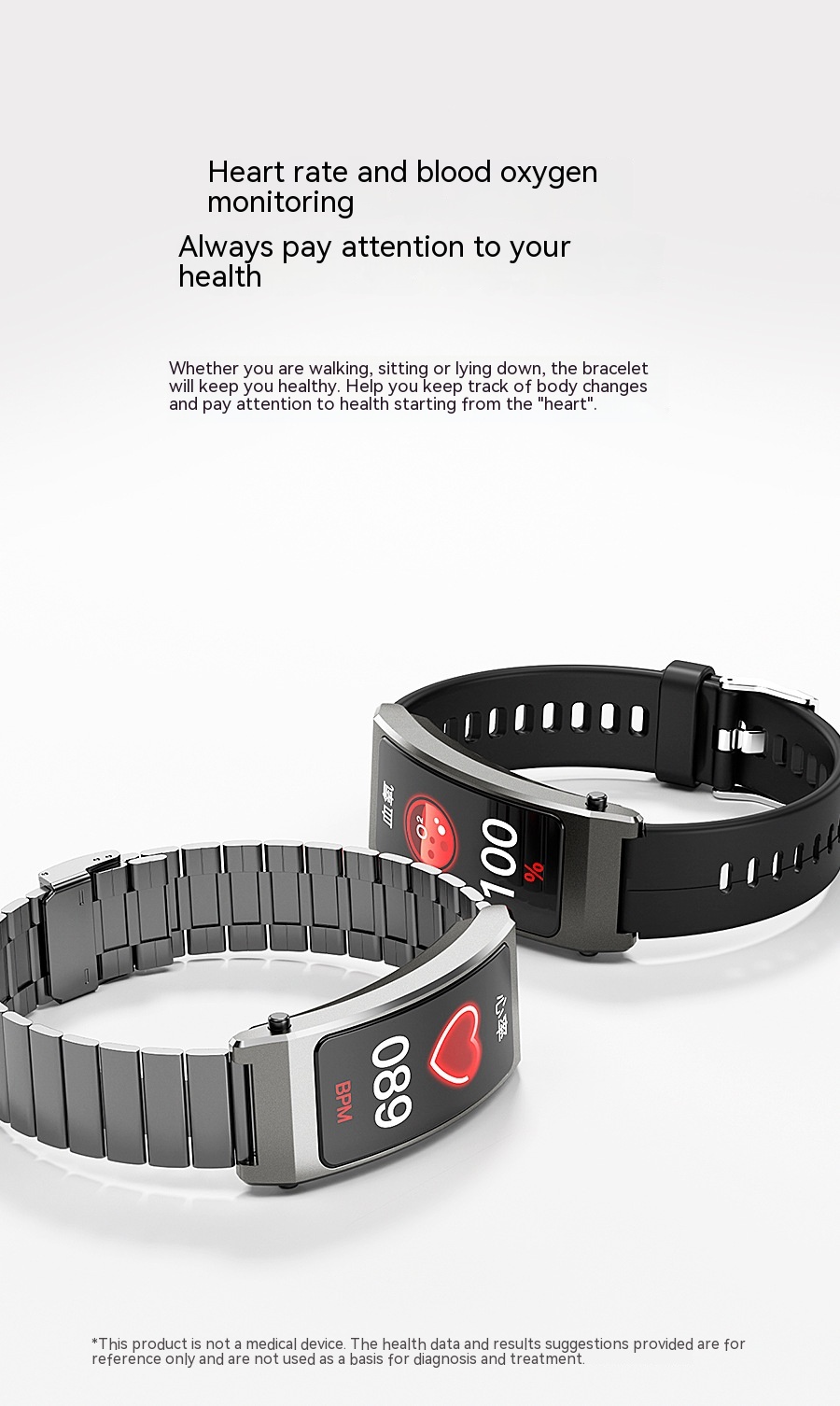 Title 9, K13S Smart Bracelet Time Setting Bracelet Heads...