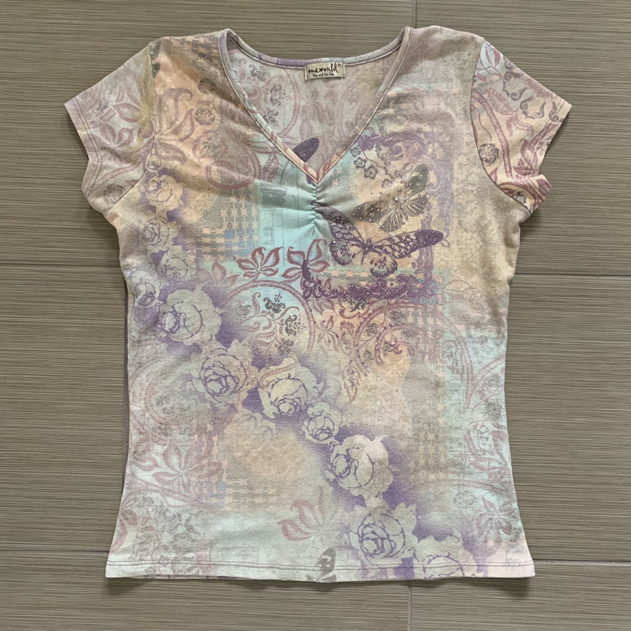 Women's Tie-dye Print Short Sleeve Round Neck Summer Top