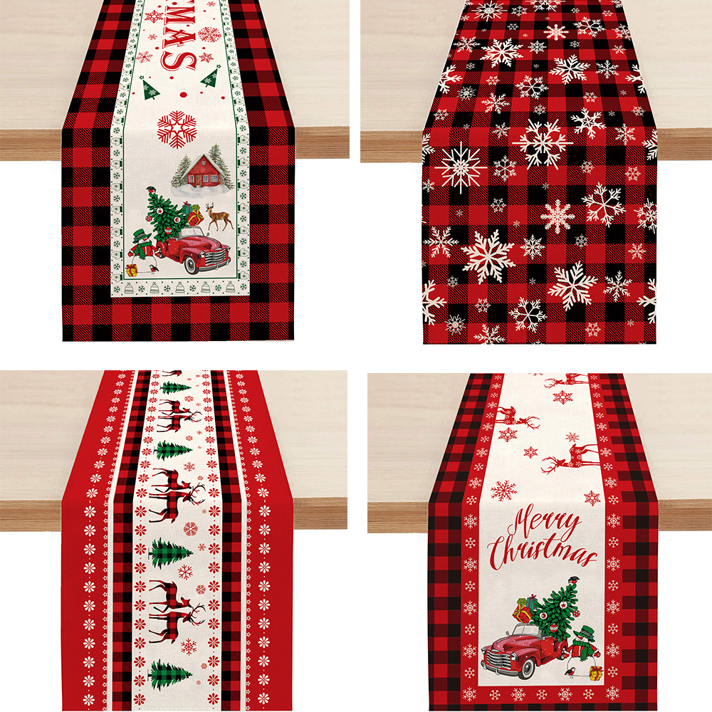 Christmas table runner home decoration fabric (1 style)