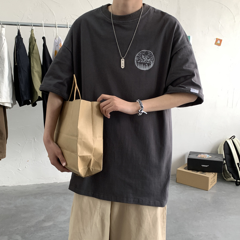 Men's Fashion Casual Embroidered Printed Short-sleeved T-shirt — image 1