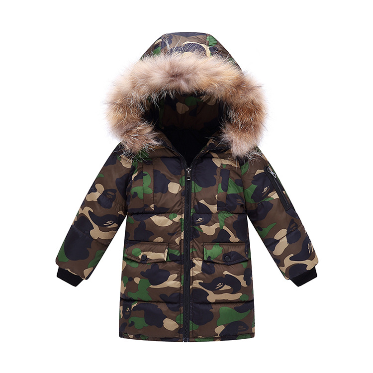 Title 2, Childrens Down and Wadded Camouflage Jacket wi...