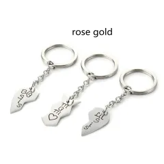 Stainless Steel Letter Creative Keychain - Rose Red - View 1