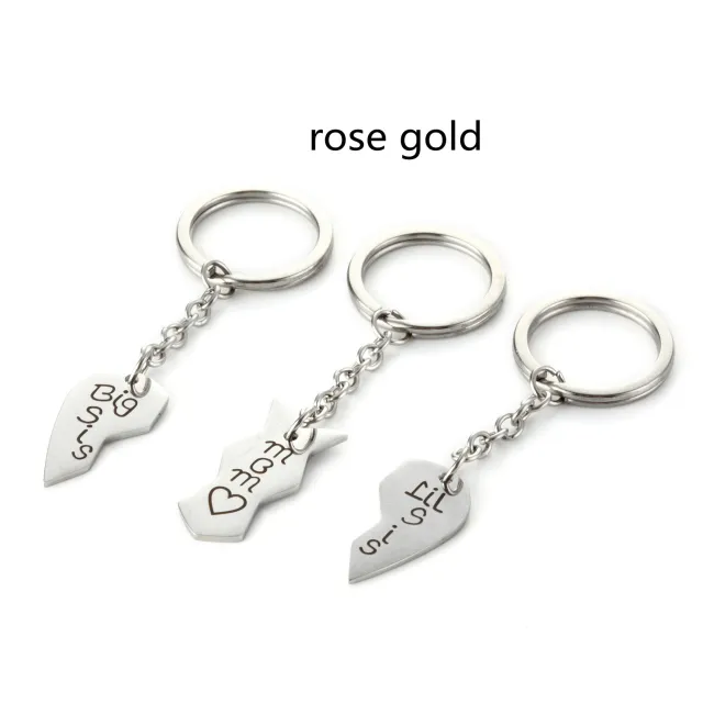 Stainless Steel Letter Creative Keychain Rose Red - Shop at LoveMi
