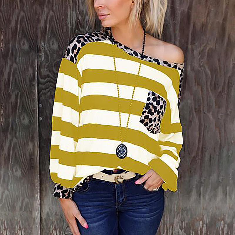 Title 8, Striped Printed Long Sleeve Loose Ladies Top