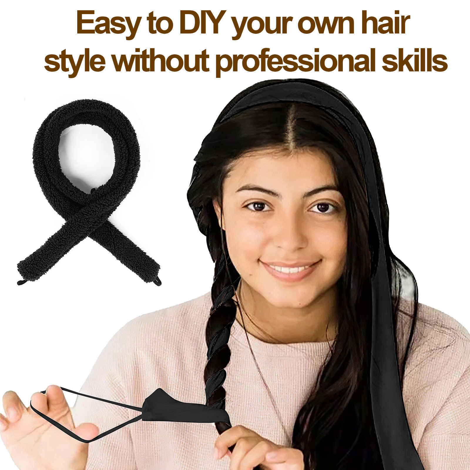 Satin Heatless Hair Curler, Lazy Natural Soft Wave DIY Heatless Curls For Sleep In Overnight, For All Hair Types 46