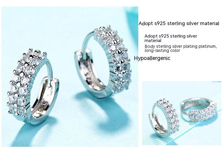 Title 4, Elegant Round S925 Sterling Silver Double Row D...