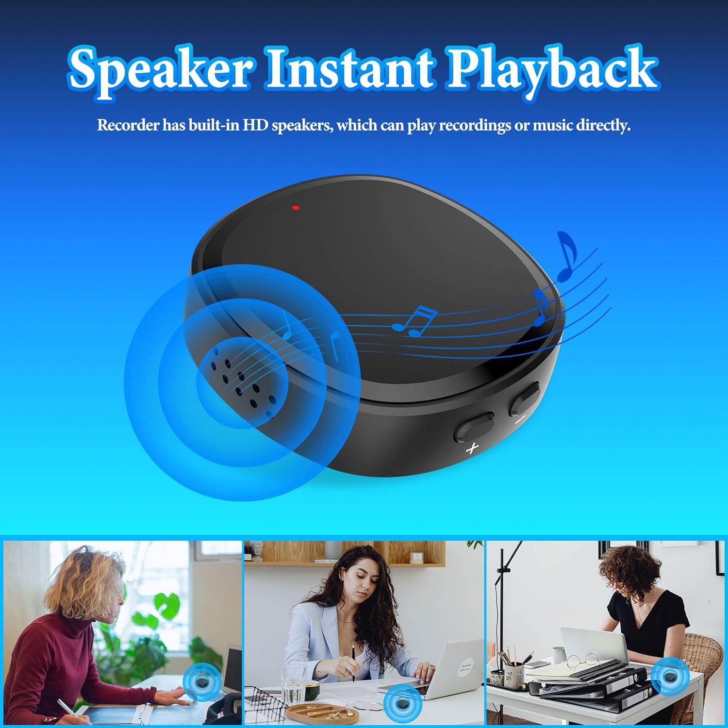 64GB Digital Voice Recorder Voice Activated Recorder For Lectures Meetings, 3-in-1 Portable Audio Recorder Magnetic Tape Recorder Recording Device With Speaker Instant Playback And Headphone 
