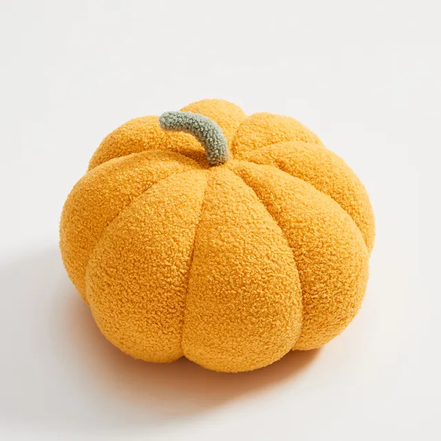 Nordic Pumpkin Round Pillow Plush Pillow Knitted Yarn Turmeric - Shop at LoveMi