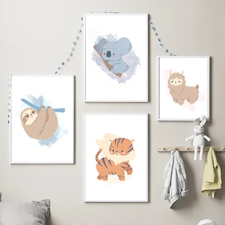Animal Print Scandinavian Poster Children's Room