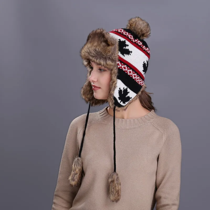 Outdoor Autumn And Winter Knitted Woolen Hat - Black