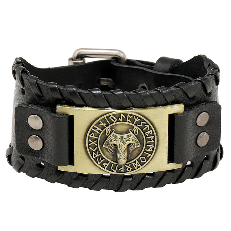Vintage Woven Cowhide Bracelet Electroplated