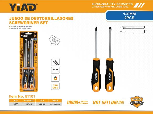 2PCS 6-inch Three-color Handle Screwdrivers, Only Support Self-pickup, Please Note That Free Shipping Is For Anti-bidding Price