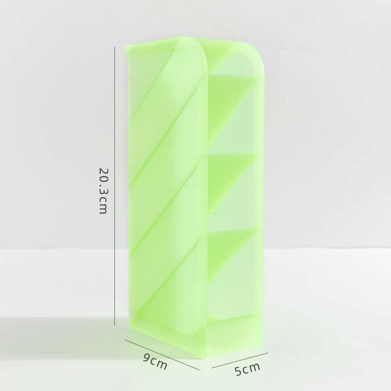 Multifunctional Pen Holder Office Makeup Desktop Storage Box Transparent Oblique