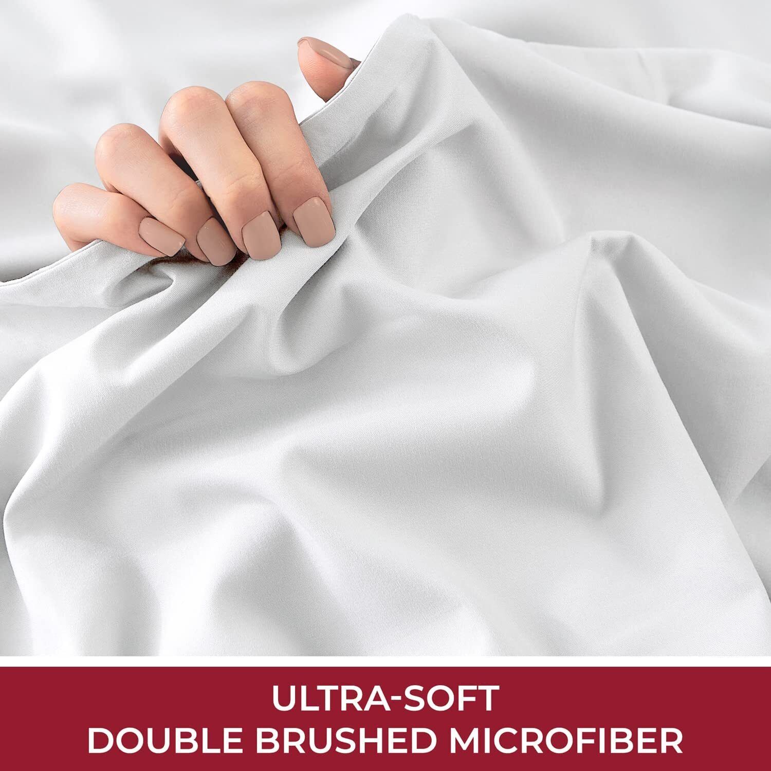 2000TC 4PCS Bed Sheet Set Single KS Double Queen King Flat Fitted Pillowcases  P Ink