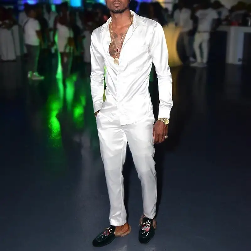 Hip Hop Hong Kong Style Fashion 3D Printing Casual Long Sleeve Shirt Suit