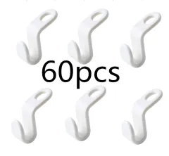 Plastic Closet Stack Hanger Rack Multi-function Wardrobe Space-saving Hanger Hook Coat Hook Bedroom Storage Wardrobe Organizer - 60Packs - View 1
