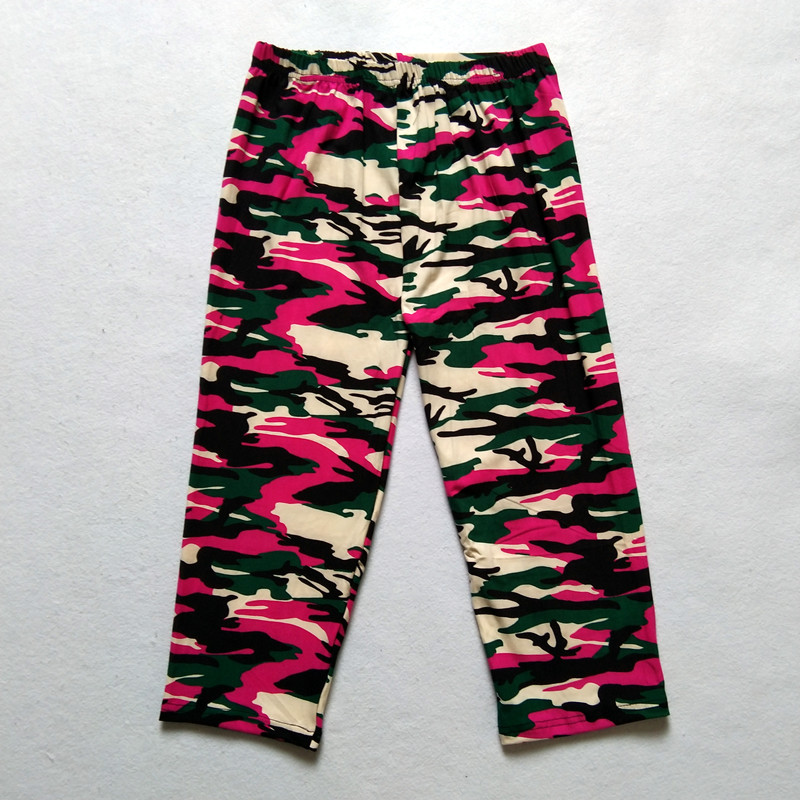 Summer Military Camouflage Print Cropped Leggings Red - Shop at LoveMi